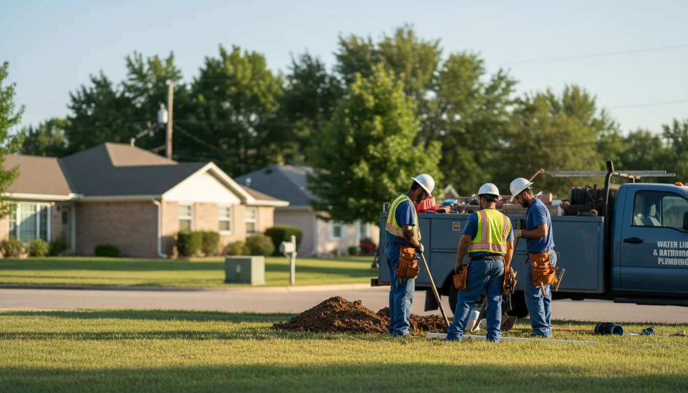 Residential water line and bathroom plumbing service in Hartsville, IN